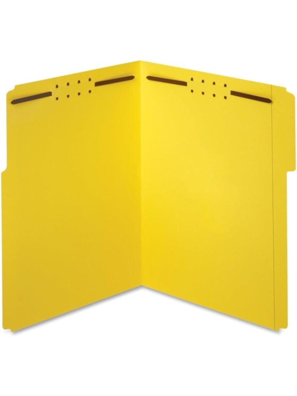 Reinforced Tab Fastener Folders, 1/3 Cut, Letter Size, Yellow, 50 Pack